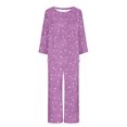 thumbnail image 3 of Viadha Pajama Sets Ladies' Gradient Printed Casual Top Pants Pajama Set, 3 of 3