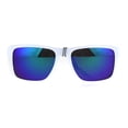 thumbnail image 2 of Mens White Kush Color Mirror Rectangular Sport Gangster Sunglasses Teal Green, 2 of 4