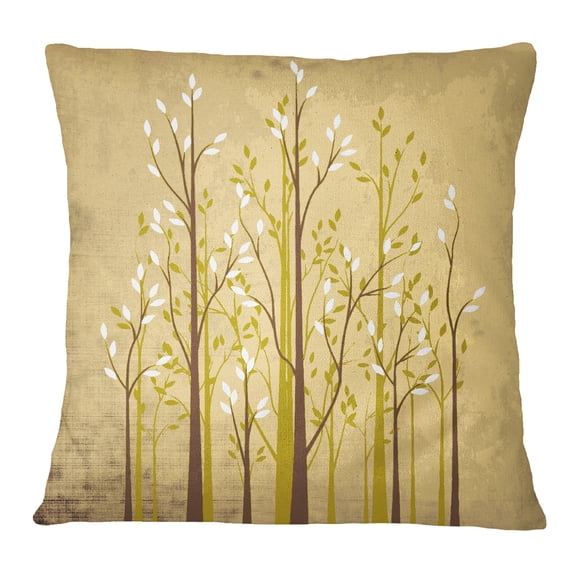 S4Sassy Square Cushion Cover Tree Print Beige Pillow Case Home Decor - Choose Size