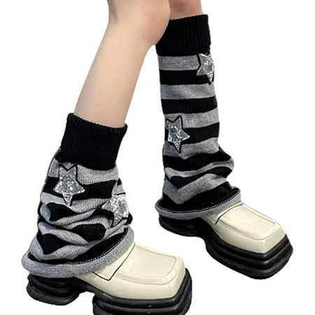 

AMILIEe Lolita Leg Warmers Women Japanese Style Student Kawaii Gothic Knit Cute Long Socks
