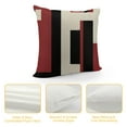 thumbnail image 4 of COMIO Black Wine Red Geometric Decorative Cushion Pillow Covers Modern Geometric Grey Black and Red Grid Stripe Decor Irregular with Hidden Zipper Home for Couch Bed, 4 of 5