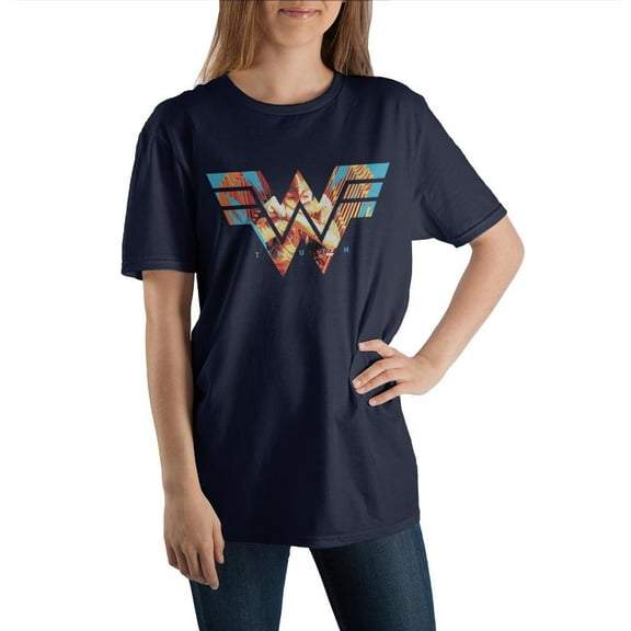 DC Comic Book Superhero Logo Wonder Woman Black Shirt-M