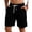 Shorts-Black, variant on LEKWK Casual Shorts for Men Linen with Pockets Soft Elastic Waist Beach Shorts Drawstring Lounge Relaxed Straight Leg Walking Shorts Holiday Vacation Daily Wear Dark Gray L