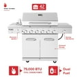 thumbnail image 3 of Nexgrill Deluxe 6-Burner Propane Gas Grill with Ceramic Searing Side Burner, Stainless Steel Frame, Rotisserie Kit, 60,000 BTUs Output, BBQ Grill Perfect for Outdoor Gatherings - 720-0896X, 3 of 9
