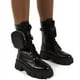 thumbnail image 4 of Pink42Botas de plataforma elegantes con bolsillo pequeño Botas de cabeza redonda con cordones para mujer para el otoño, 4 of 5