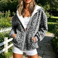 thumbnail image 6 of BFRGSIJ Leopard Print Zip Up Hoodie for Women Fleece Lined Hooded Jacket with Pockets Casual Streetwear Fall Winter Sweatshirt M, 6 of 6