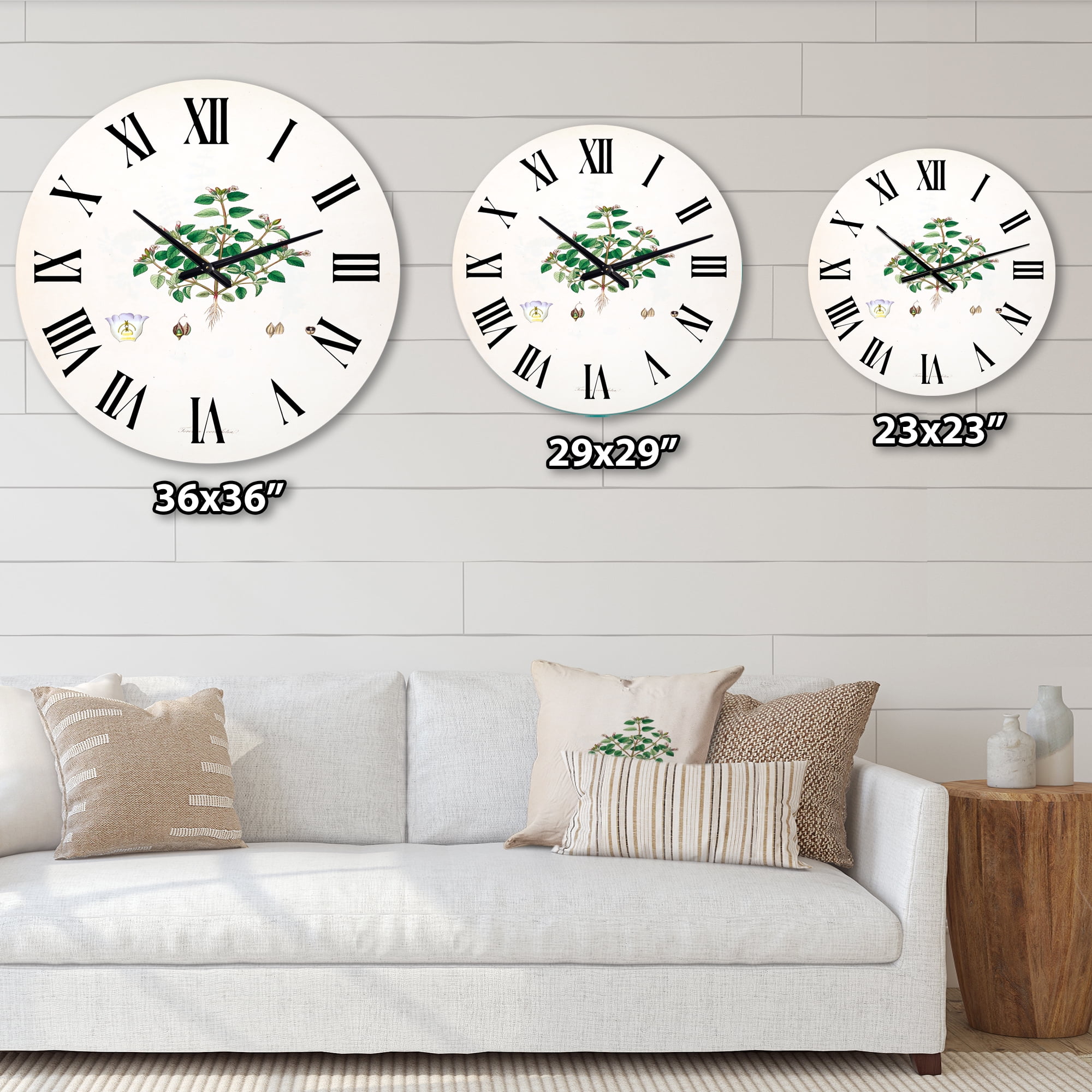 Designart 1 in Quartz Farmhouse Wall Clock