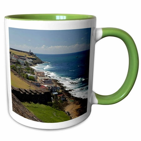 3dRose Puerto Rico, San Juan. View from San Cristobal Fort - CA27 KWI0022 - Kymri Wilt - Two Tone Green Mug, (Best Souvenirs From San Juan Puerto Rico)