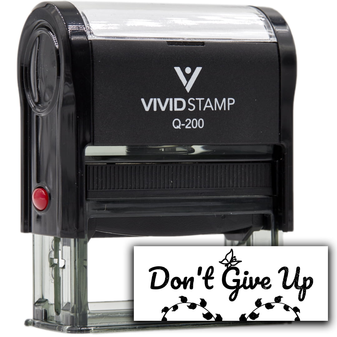 (3 pack) All Quality Don't Give Up Self-Inking Rubber Stamp | Family & Friends | Novelty Homely Stamps (Black Ink) - Q-400