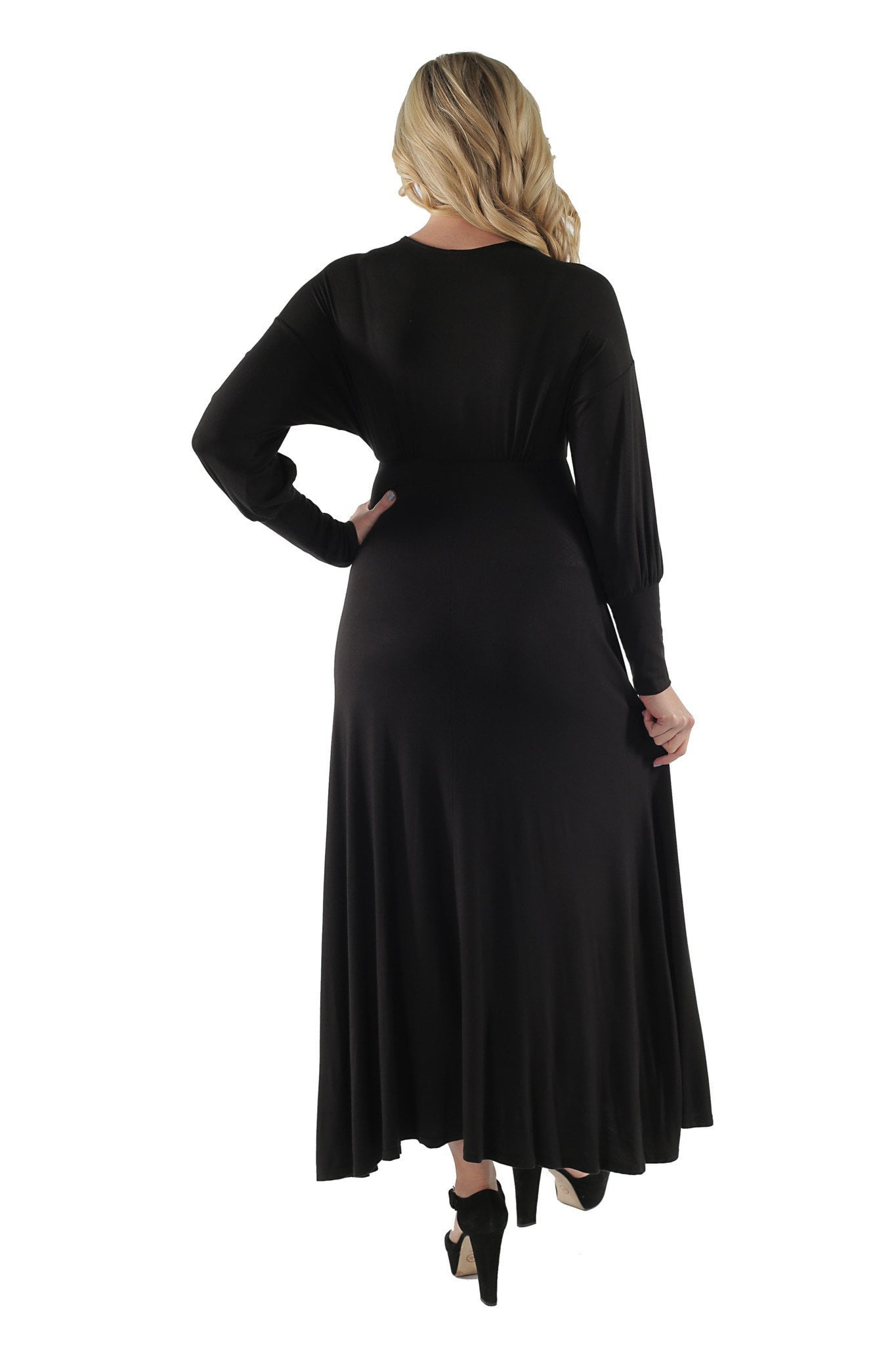 Women's Plus Long Sleeve Empire Maxi Dress