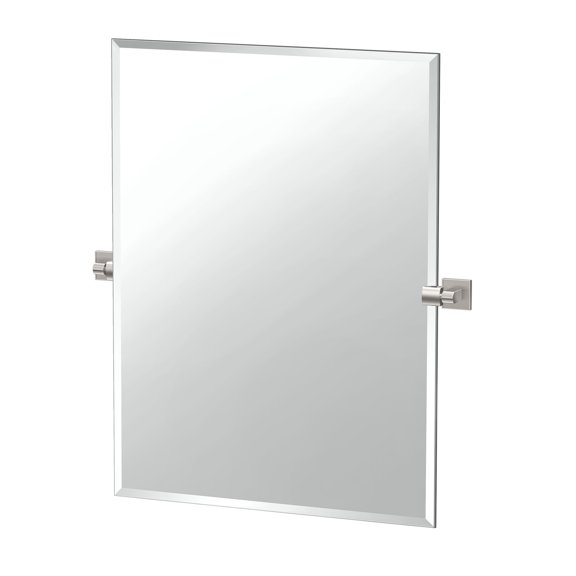 Gatco Mode 31.5" Frameless Rectangular Mirror, Satin Nickel