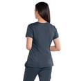 thumbnail image 2 of Barco Grey's Anatomy GRT049 Women's 4-Pocket V-Neck Love Zipper Scrub Top Steel XS, 2 of 2
