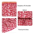 thumbnail image 3 of Vestido De Verano Sin Tirantes Con Estampado Floral Con Cinturón Vestido Con Estampado Floral Vestido Sin Tirantes Con Hombros Descubiertos Mujer Verano Lindo De Moda Con ANGGREK Otros, 3 of 5