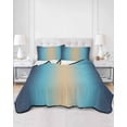 thumbnail image 3 of Quilts Full Size, Dark Blue Khaki Ombre Soft Comforter Bedding Set for Bed, Modern Abstract Art Gradient Lightweight Quilted Bedspread with Pillow Cover(2 Pieces) for All Season, 78x90 Inch, 3 of 6
