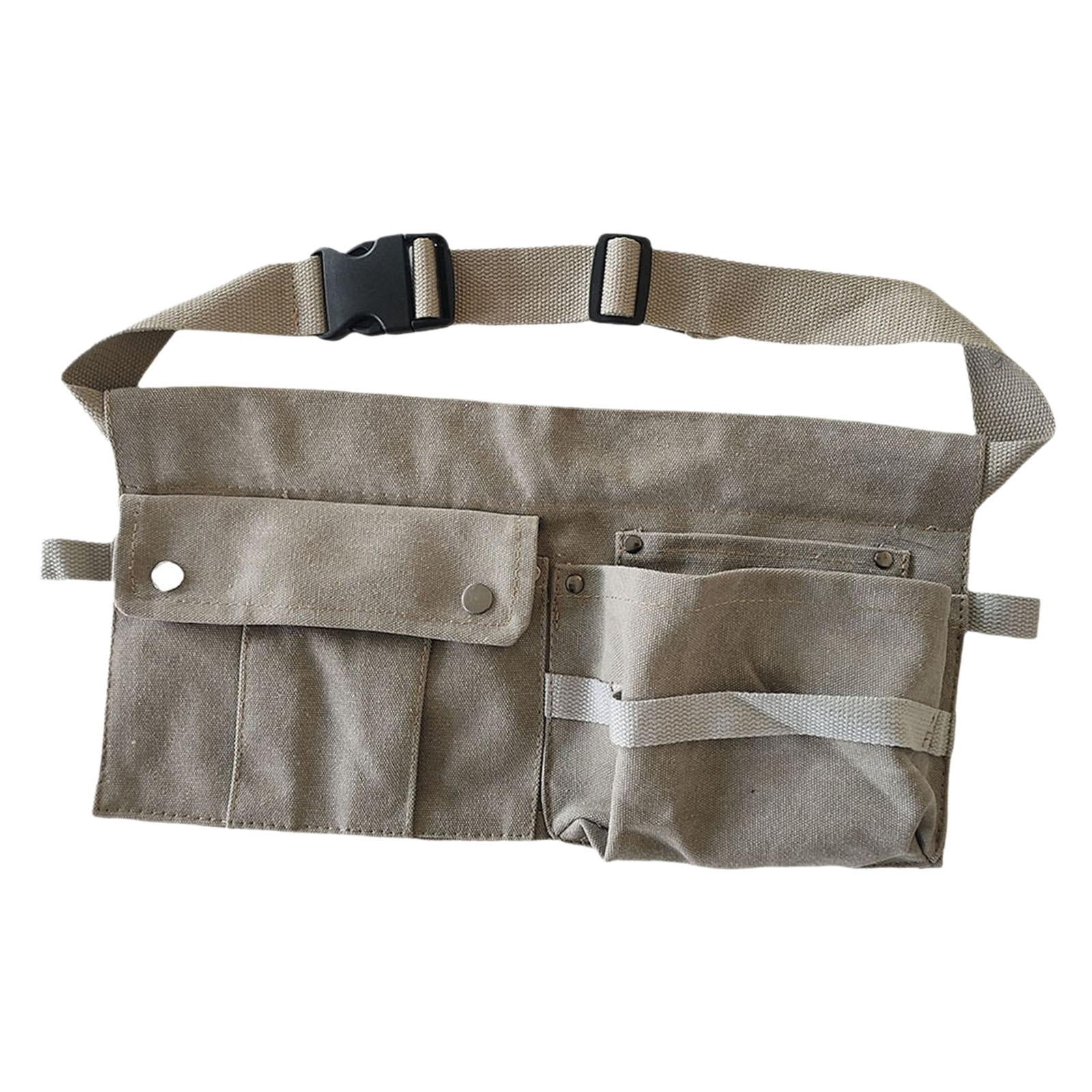 simhoa Tool Waist Bag Portable Tool Bag Large Capacity Canvas Waist Pocket Belt Waist Bag Tools Organizer for Electricians Builders Gray