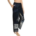 thumbnail image 2 of Balery Astronaut Standing In The Moon print Women's Pajama Pants,Ultra Lightweight Pjs,Lounge Pant-Medium, 2 of 9