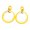 Yellow, variant on Hyasfey 1 Pair Circle Stitching Hollow Stud Earrings Acrylic Hoop Splicing Drop Earrings Colorful Contrast Geometric Lightweight Dangle Earrings