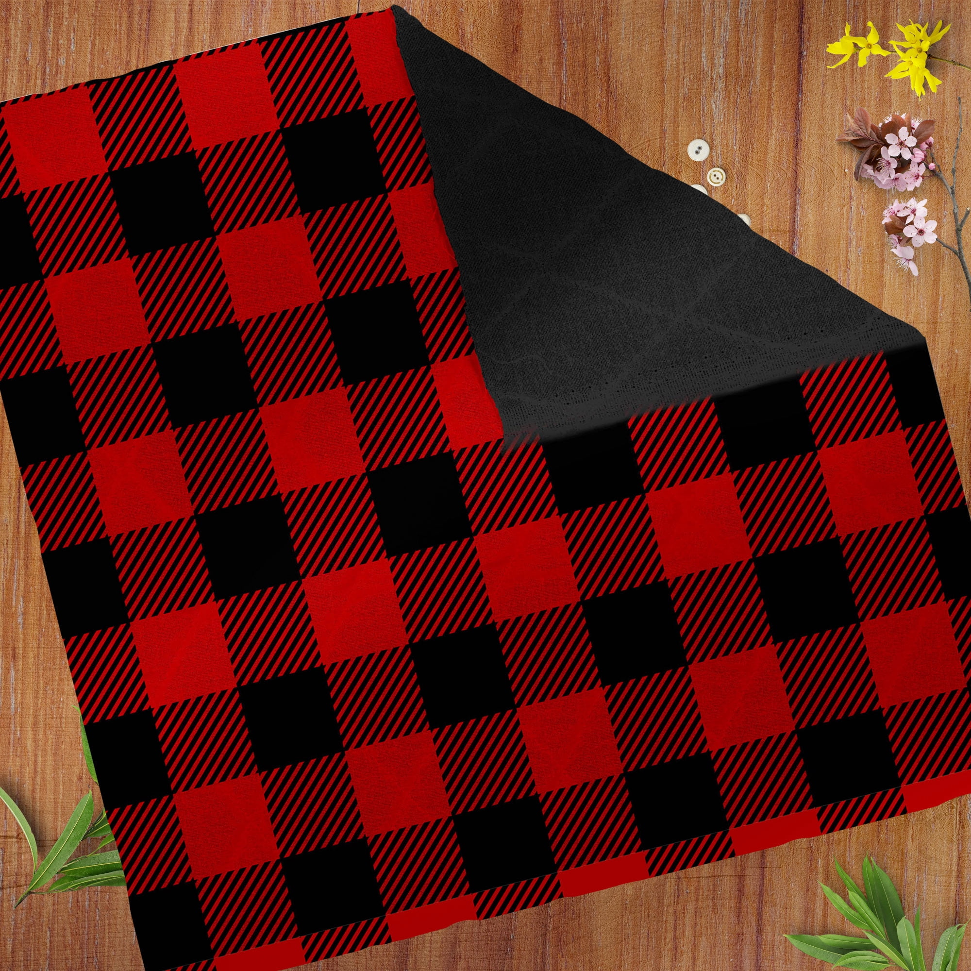 David Textiles 42" Cotton Double-Faced Quilt Buffalo Plaid Fabric By the Yard, Red