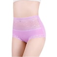 thumbnail image 5 of Virmaxy Womens Lace Period Underwear Panties Solid Lace Plus Size High Waist Leak Proof Cotton Crotch Shorts Underwear Panties Purple XXL, 5 of 6