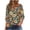 #0099-Coffee, variant on 3/4 Length Sleeve Womens Tops Asymmetric Square Neck Three Quarter Paisley Moon All Over Print Pullover Blouse Loose Fit Boho Casual Womens Tops