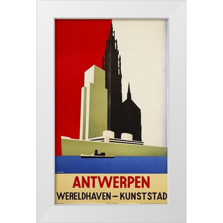 Vintage Apple Collection 10x14 White Modern Wood Framed Museum Art Print Titled - Antwerpen