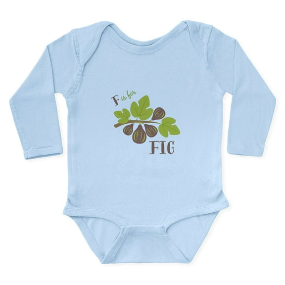 CafePress - F Is For Fig Body Suit - Long Sleeve Cotton Baby Bodysuit