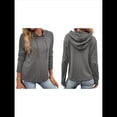 thumbnail image 3 of Sudadera con Capucha para Mujer, de Gran Tamaño, Informal, de Larga, con Cordón Ajustable Gris L, 3 of 7