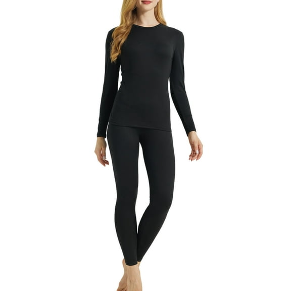 LANBAOSI Thermal Underwear for Women Set Soft Base Layers Long Johns Warm Winter Top and Bottom Set Size S-XL
