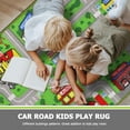 thumbnail image 3 of Kid Rug Carpet Green Car Road City Life Traffic Road Kids  Carpet Playmat Non Slip Washable City Map Track Carpet  Area Rug for Kids Room Bedroom and Classroom,2'7" x 5', 3 of 7