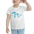 thumbnail image 3 of Map of Great Lakes Lake Champlains Funny Toddler T-Shirts for Boys Girls (White, Youth XL), 3 of 5