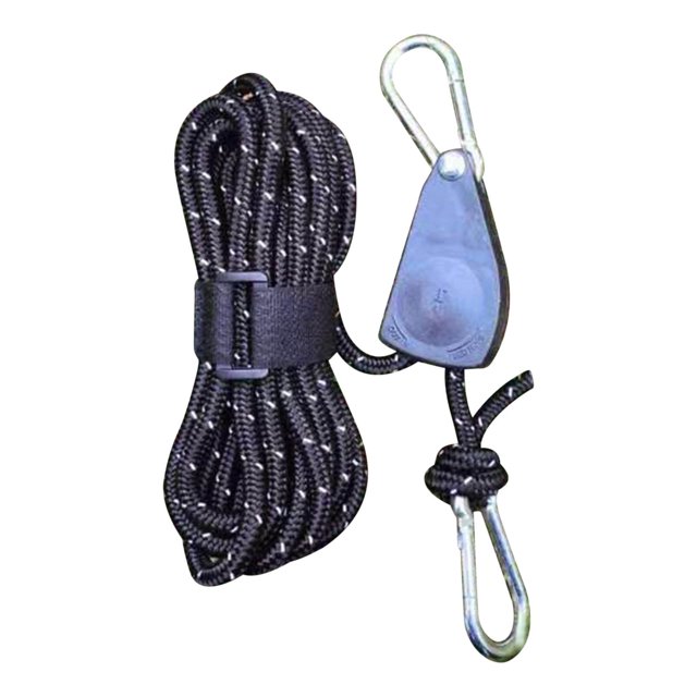 Hauban de Tente Réfléchissant 6mm, Poulie en Métal pour Extérieur, Longueur 5m, Tension Réglable, Design Léger, Accessoires de Camping, pour Randonnée et randonnée, Durabilité, Corde de Camping, Ligne d'Ancrage Akmoler