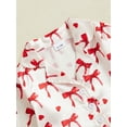 thumbnail image 5 of Elippeo Toddler Baby Girl Valentine Pajamas Sets Bow Print Plush Laple Long Sleeve Tops with Pants 6 12 18 24 Months 3 4 Years, 5 of 7