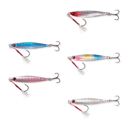5Pcs Shore Cast Metal Jigs Spoon Sea Fishing Lures Metal Jigs Lure Weights Sinking Artificial Baits Fishing Tackle