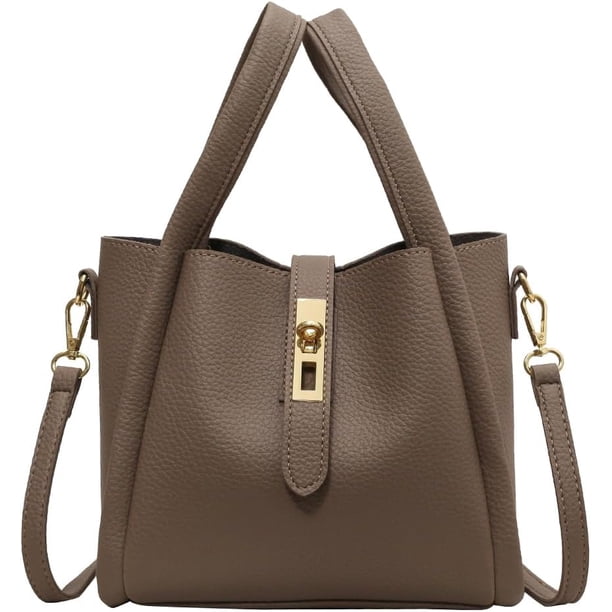 LHSHIDU Bucket Bags for Women Trendy Shoulder Purse Satchel Handbag Pu Leather Bucket Tote Purse Top-handle Bag Fall Purse