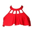 thumbnail image 5 of Kogui Cute Bikinis for Llittle Girls Girls Ruffle Tankini Top with Adjustable Straps and Bikini Bottom 2-Piece Swimsuit Size 7-8 (Red,7-8 Years), 5 of 9