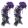 thumbnail image 2 of MasteelfCA 2pcs Beautiful Simulation Violet Flowers Artificial Hanging Faux Flowers, 2 of 8