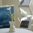 thumbnail image 2 of WENSHUO  Grab Paper Bag Ceramic Vase, Small Bud Vase for Living Room, Dinner Table Decoration, 2 of 5