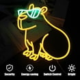 thumbnail image 2 of Letrero de neón CKTBLEY Capybara con gafas LED amarillo y verde, 2 of 7