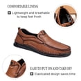 thumbnail image 2 of Mens Casual Moccasins Comfortable Breathable Non-slip Loafers Retro Lightweight Flat Driving Shoes Brown 9 US, 2 of 7