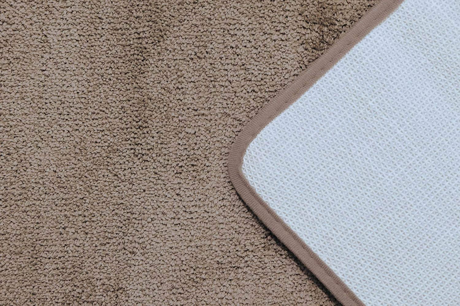 Yafa Home Fashion 2 Piece Solid Microfiber Soft Bathroom Rug Set, Non-Slip TPR Backing