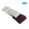 thumbnail image 3 of Uxcell Stainless Steel Pen Loop Notebook Clip Carved Leather Holder Sleeve, Purple 2 Pack, 3 of 5