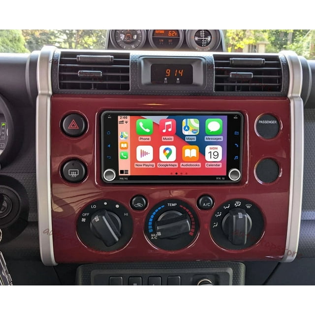 Stéréo de Voiture 7 Pouces pour Toyota FJ Cruiser 2003-2010 Navigation GPS avec CarPlay & Android Auto Support WiFi, Bluetooth, FM/RDS, SWC, Miroir Lien & Écran Partagé 2GB + 64GB Radio de Voiture