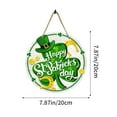 thumbnail image 3 of Happy St Patricks Day Sign Front Door Decor, Green Shamrock Clover Horseshoe Farmhouse Wood Door Hanger, Spring Rustic Wooden Wreath Pediment Plaque Outdoor Indoor Wall Hanging Decor, 3 of 6