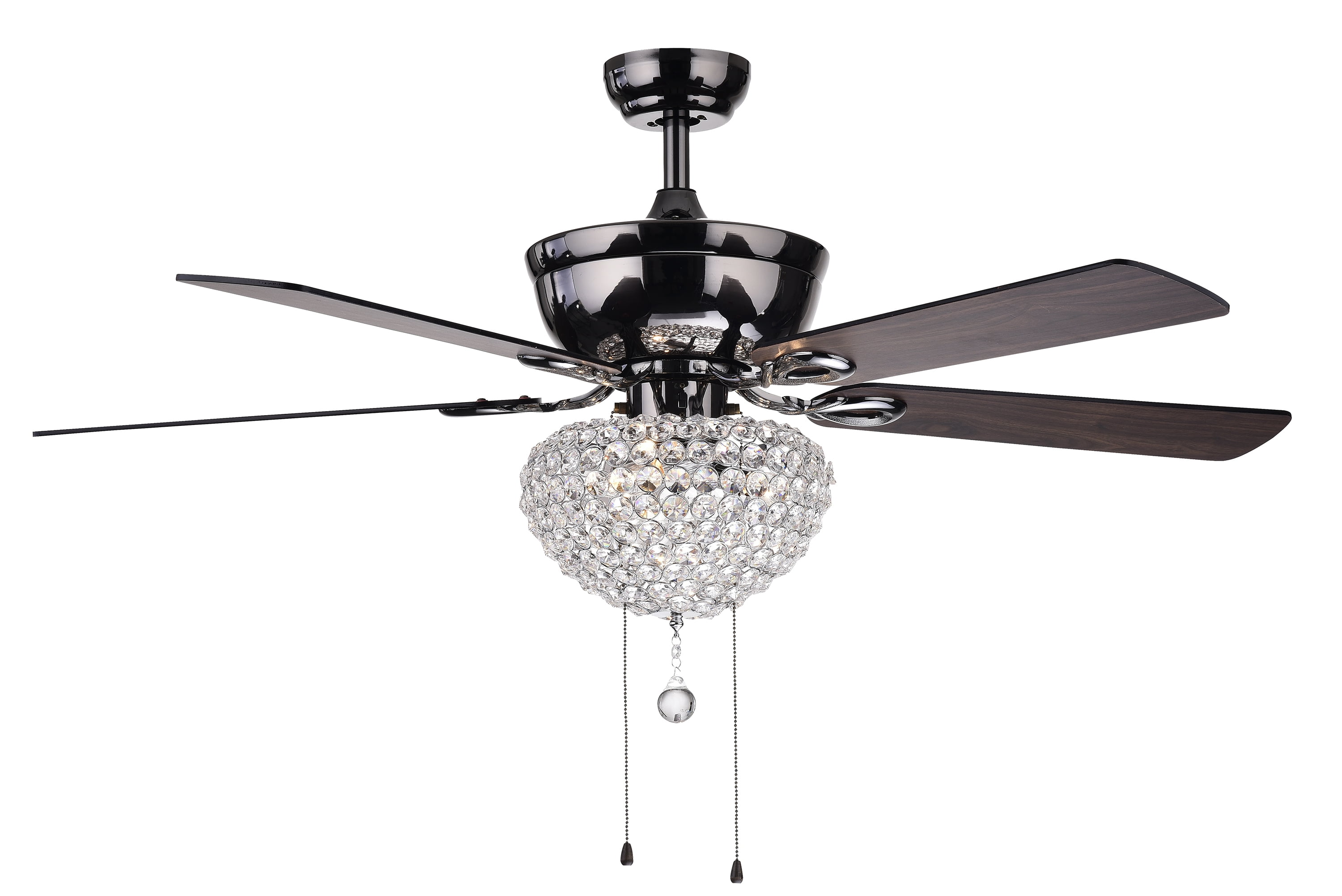 Warehouse Of Tiffany Taliko 52 Inch Ceiling Fan Black Crystal Shade Walmart Com