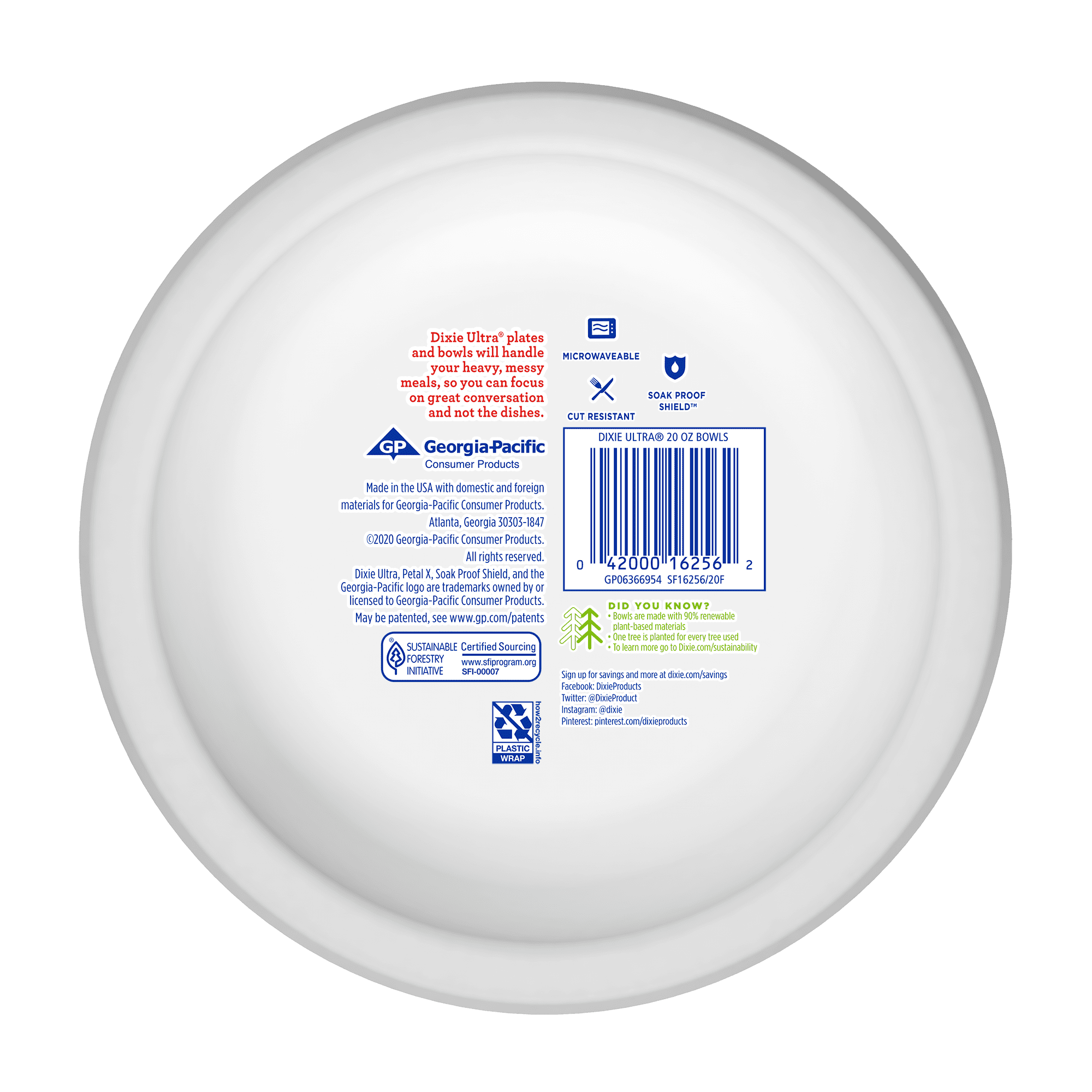 Dixie Ultra Heavy Duty Paper Bowls, 56 Count, 20 Ounce (2 Pack)