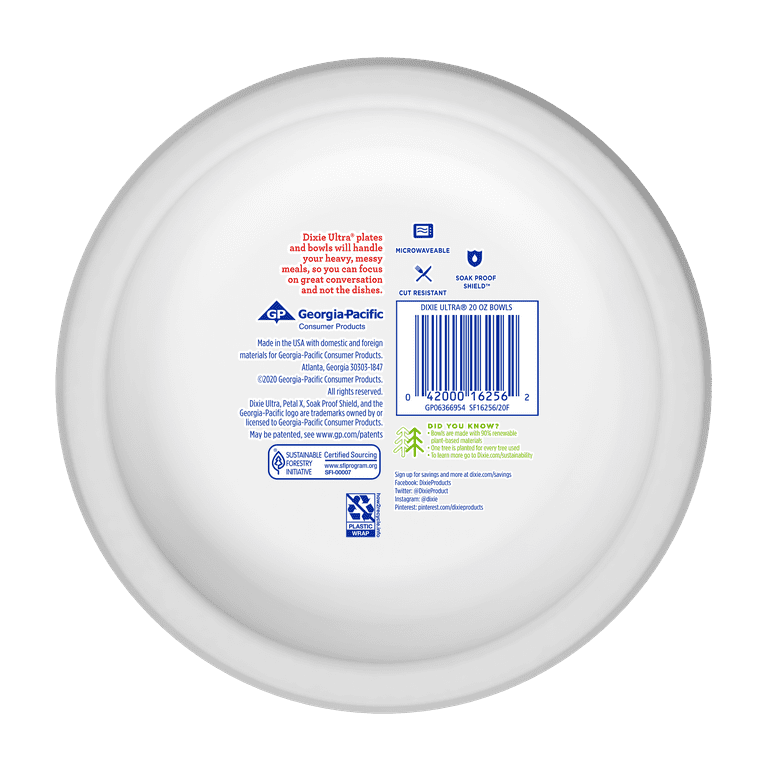 Paper Plates/Bowls Dixie Ultra Heavy Duty Paper Bowls, 26 Count, 20 Ounce (3 Pack)