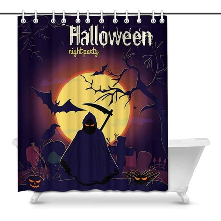 Pop Halloween Witch Home Decor Waterproof Shower Curtain Bathroom
