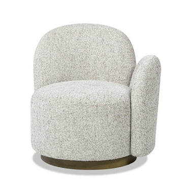 Jennifer Taylor Home Duo 31.5" RAF One-Arm Swivel Accent Chair, Multi-Greige Beige Chenille