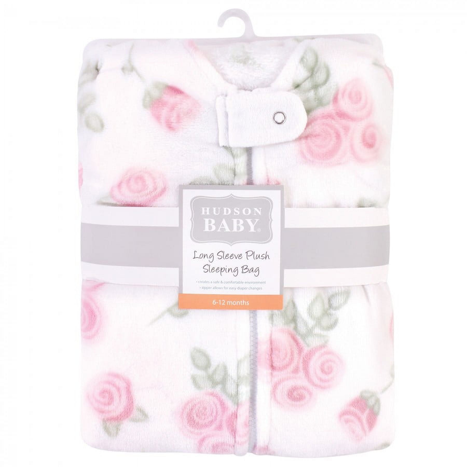 Hudson Baby Infant Plush Sleeping Bag, Sack, Blanket, Pink Rose, 12-18 Months