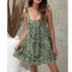 thumbnail image 3 of Vestido con tirantes finos con volantes,Vestido corto de verano con cuello en V para mujer, compacto y ligero, 3 of 8